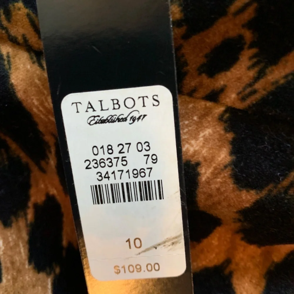 Talbots brushed cotton/velvet midi‎ animal skirt. NWT. 109 retail